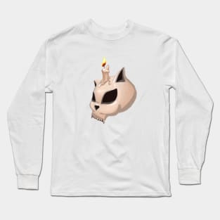 spooky cat scalp Long Sleeve T-Shirt